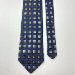 Lands End Direct Merchants Luxury Handmade USA 100% Silk Tie Multicolor Textured